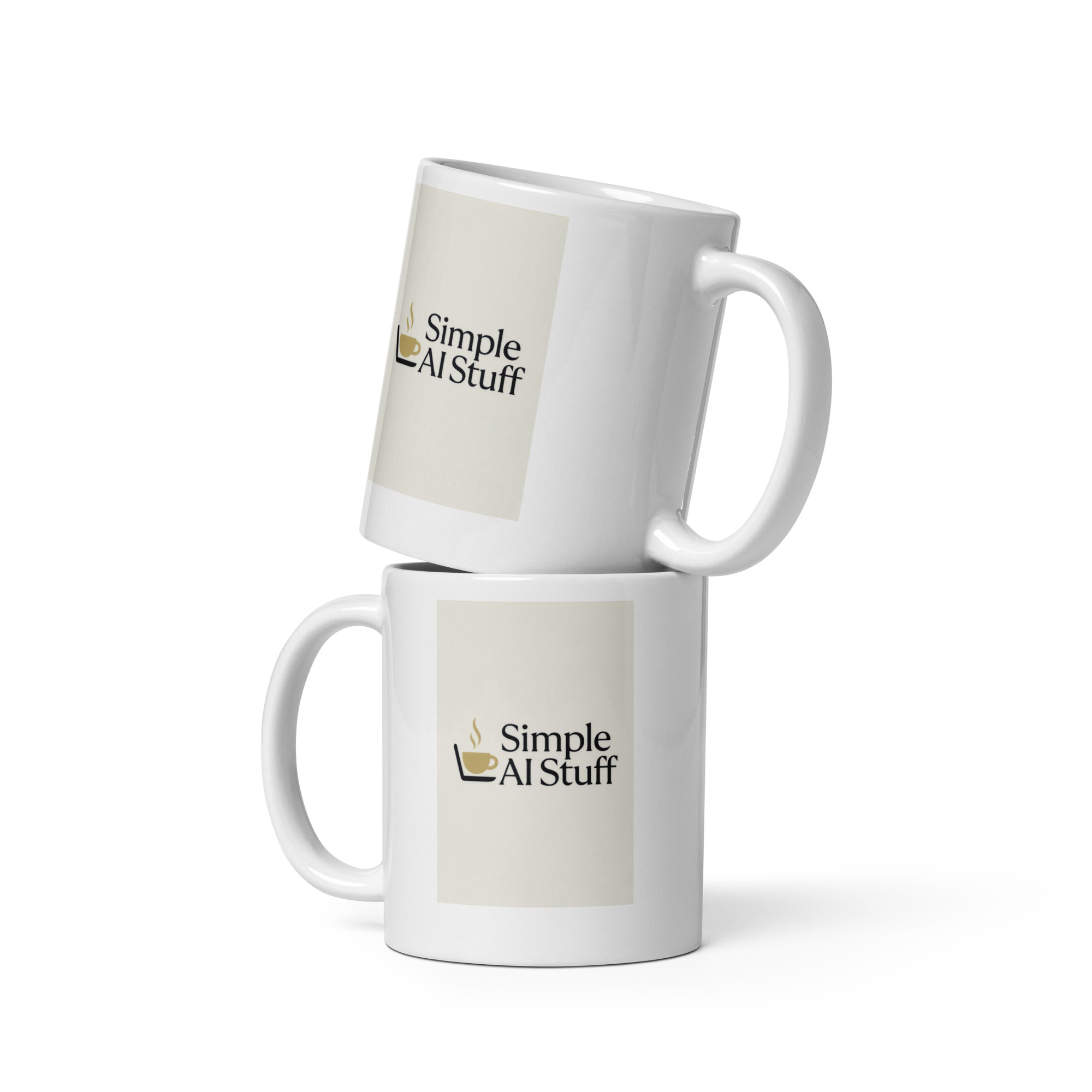 Simple AI Stuff White glossy mug